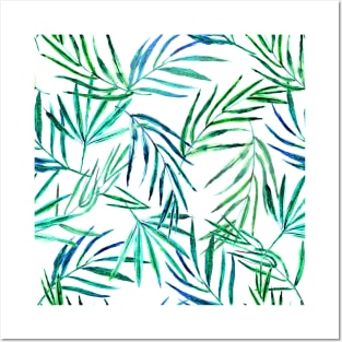 Tropical leaves - watercolor palm leaf Posters and Art